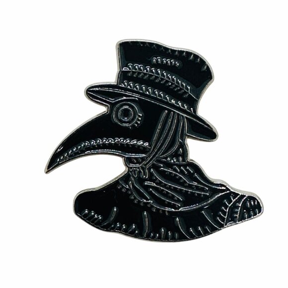 ✨Plague Doctor Black Brooch Pin Enamel Metal Badges Lapel Brooch Crow Raven✨ - Picture 4 of 5